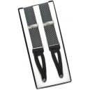 Black and Gray Birdseye Silk Suspenders